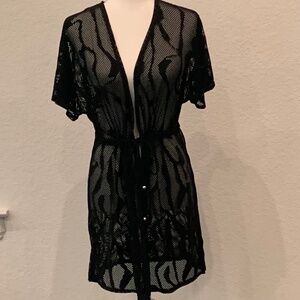 Anne Cole Black Zebra Swimsuit Cover